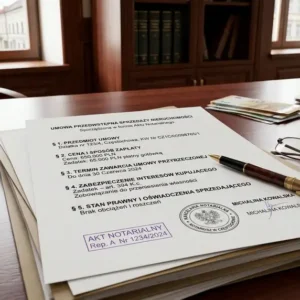 Umowa przedwstępna u notariusza, co musi zawierać, żeby realnie zabezpieczać kupującego?